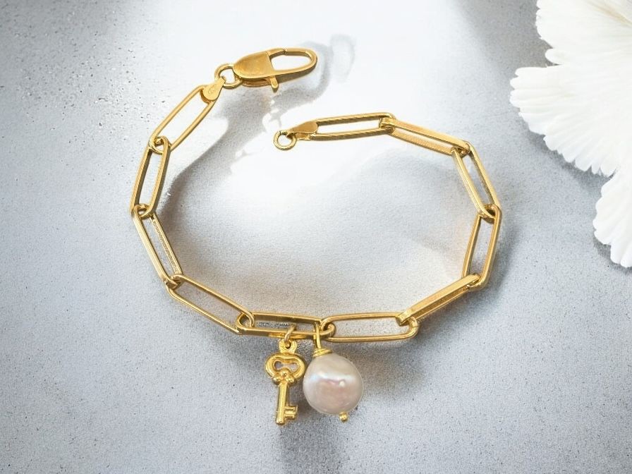 Charm Mixed Bileklikler - Anahtar İncili Bileklik