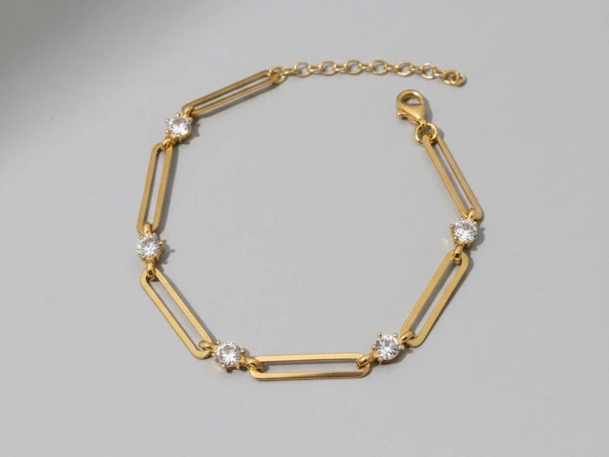 Slyvia Yassı Zincir Bileklik 