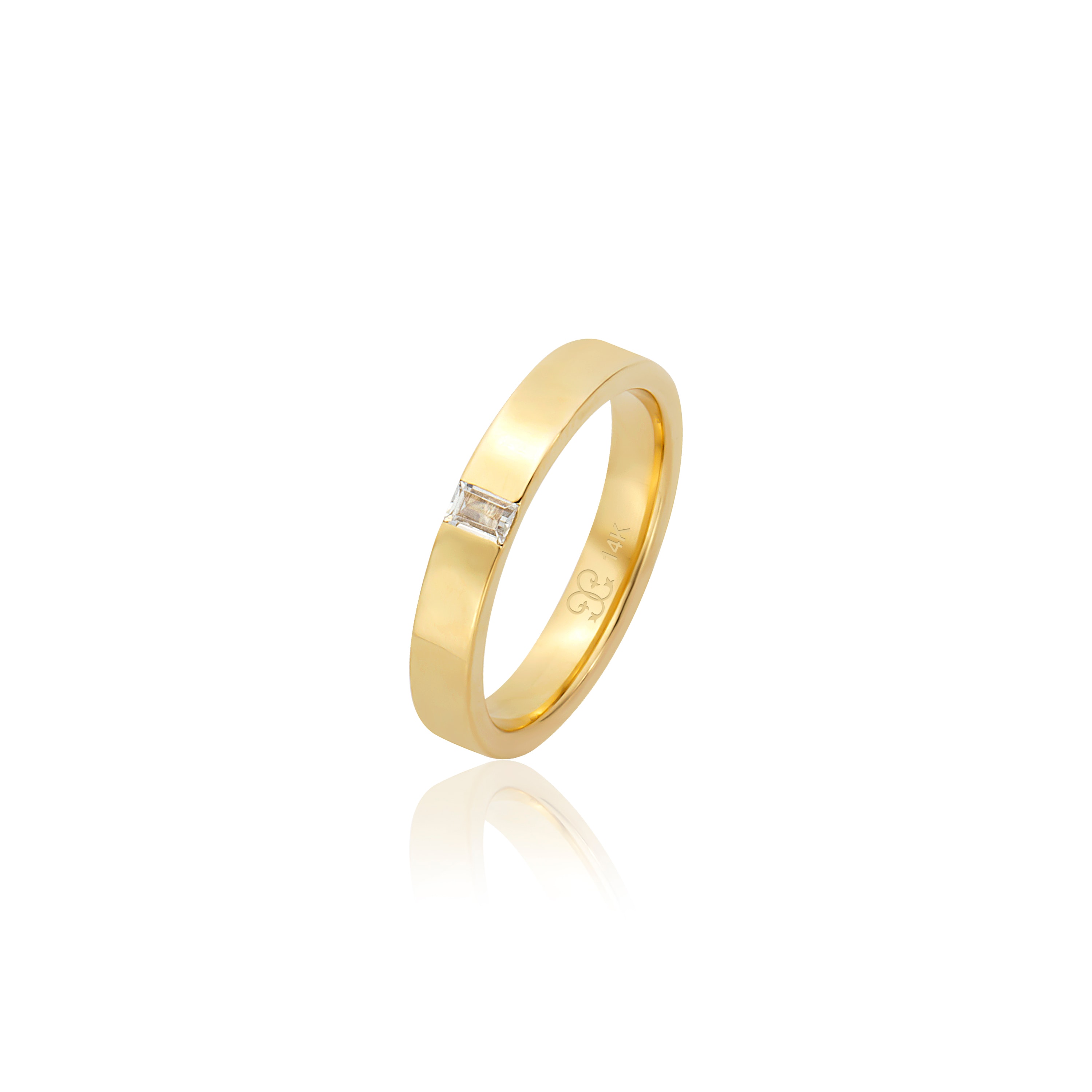 4mm 0.15ct Bagetli Alyans