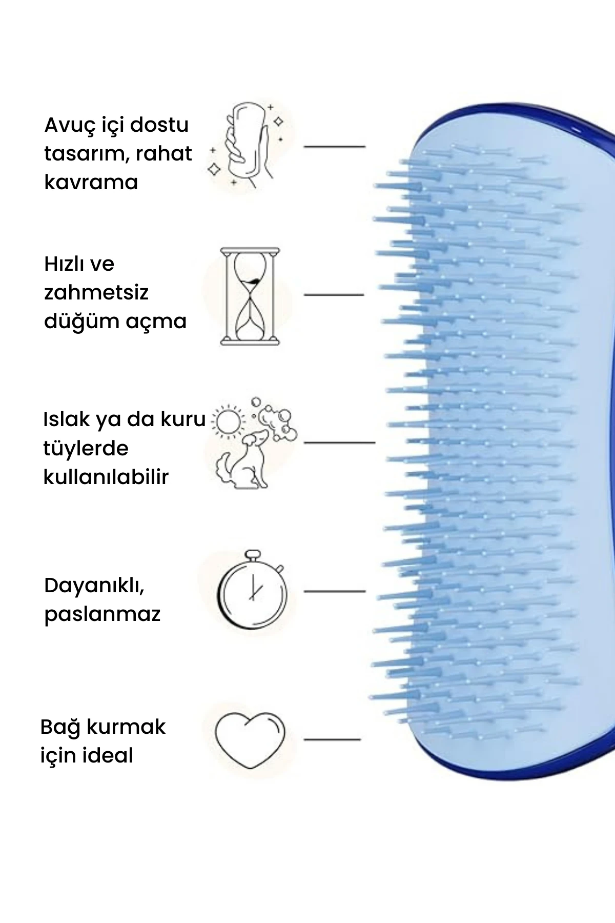 Pet Teezer - Deshedding Small - Blue / Light Blue