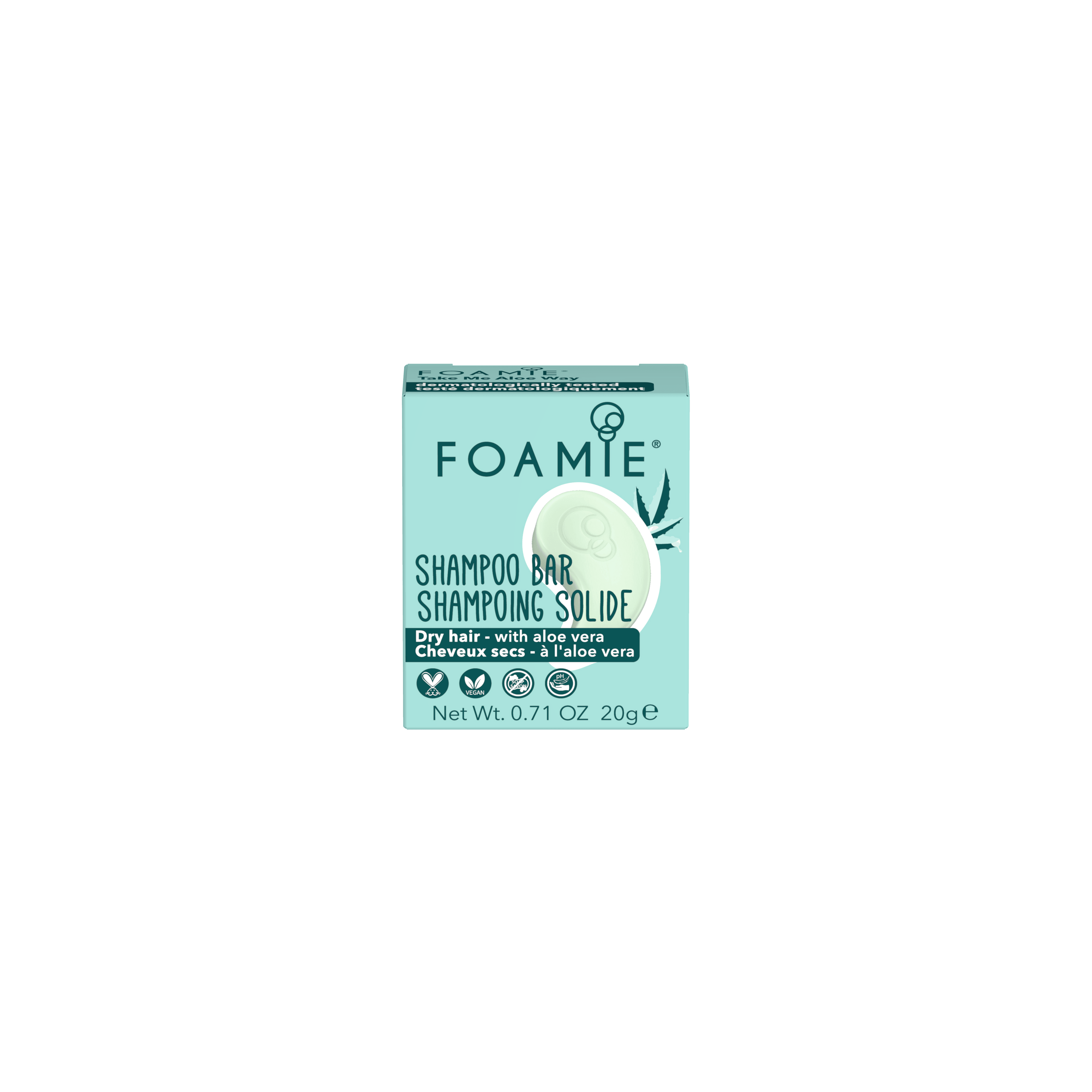 Travel Size - Foamie Take Me Aloe Way Shampoo Bar(Kuru Saçlar için)