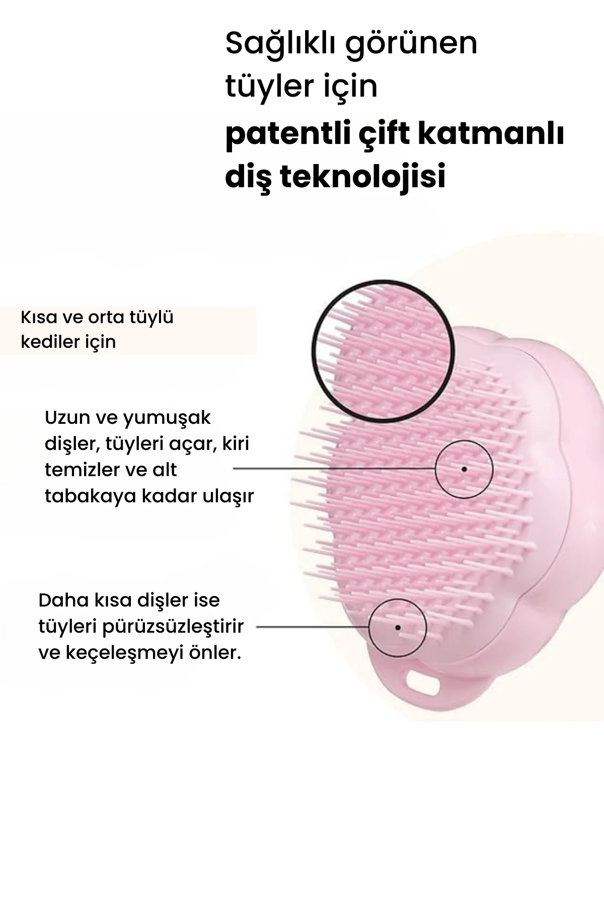 Pet Teezer - Cat Brush - Millennial Pink