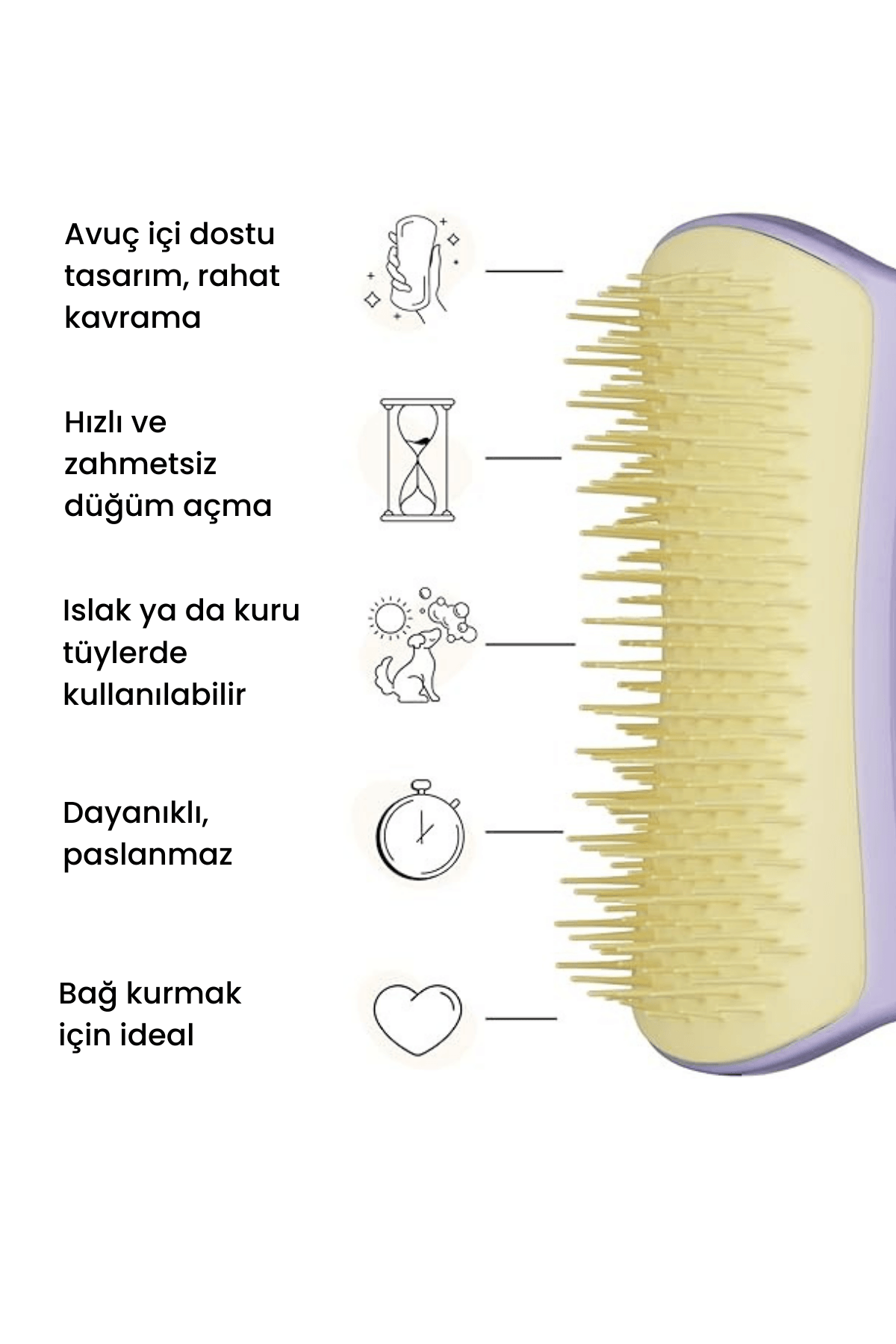 Pet Teezer Small Detangling - Lilac / Yellow