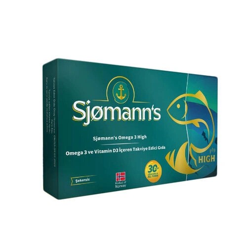 Sjomann's Omega 3 ve Vitamin D3 İçeren Takviye Edici Gıda 30 Çiğnenebilir Jel Tablet