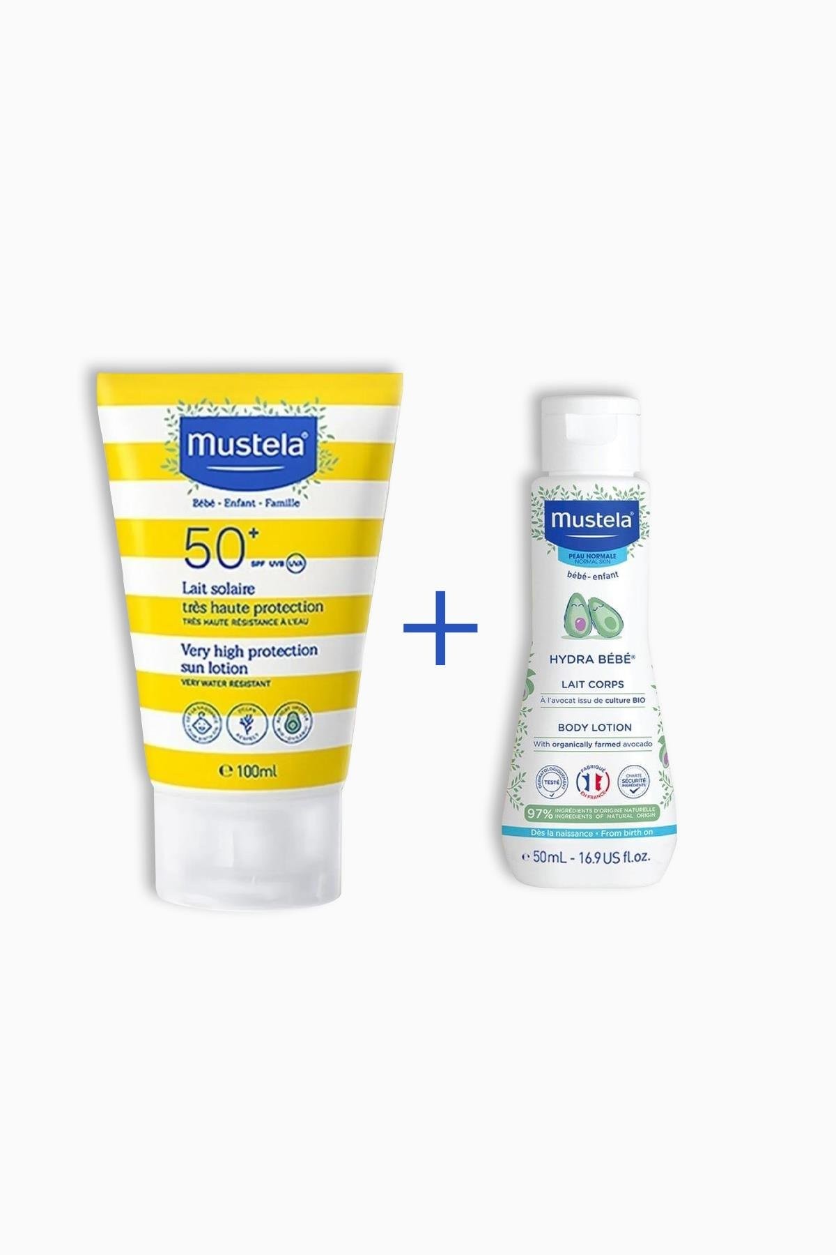 Mustela Güneş Losyonu Spf50 200 Ml + Mustela Hydra Bebe 50 Ml Hediye