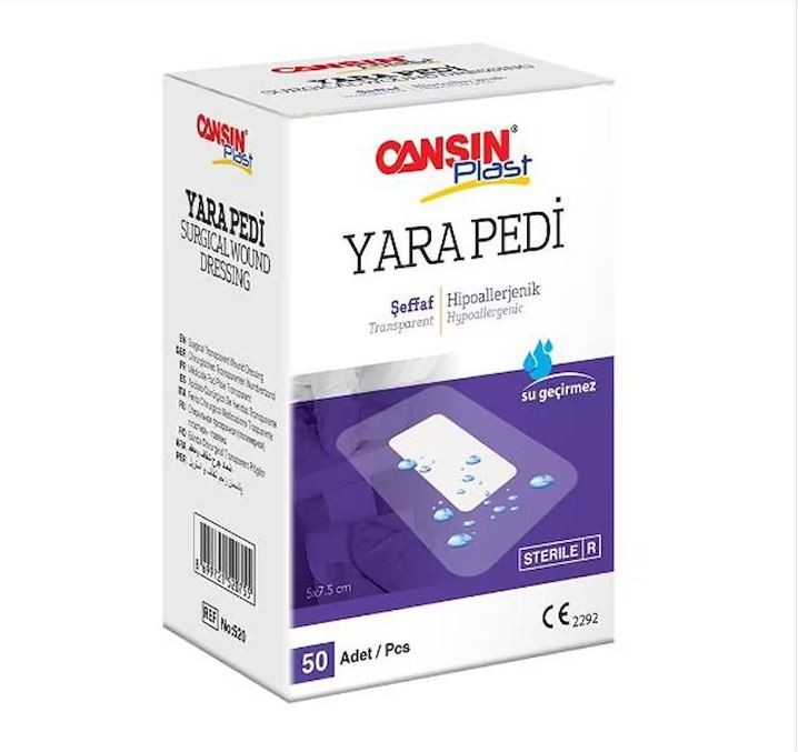 Cansınplast 5 cm X 7,5 cm Şeffaf Yara Pedi