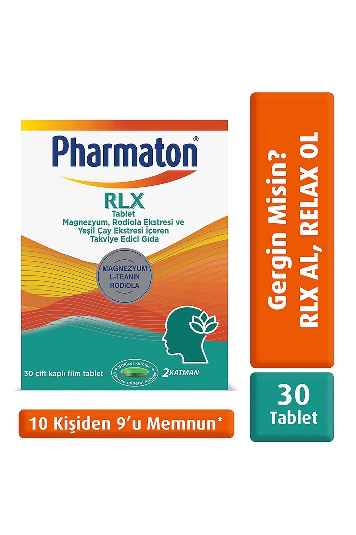 Pharmaton RLX 30 Çift Kaplı Film TABLET (Magnezyum, Vitamin B6, Vitamin B12, Folik Asit, Rodiola Ekstresi Ve Yeşil Çay içerir.)