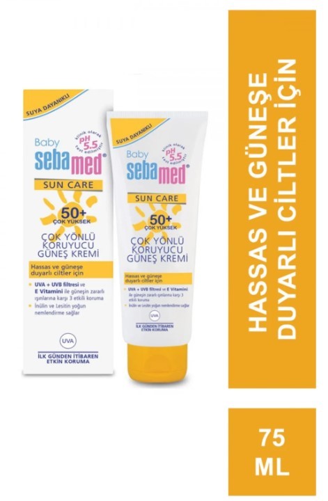 Sebamed Bebek Güneş Kremi SPF 50+ 75 ml Hassas ve güneşe duyarlı ciltler için (suya dayanıklıdır.)