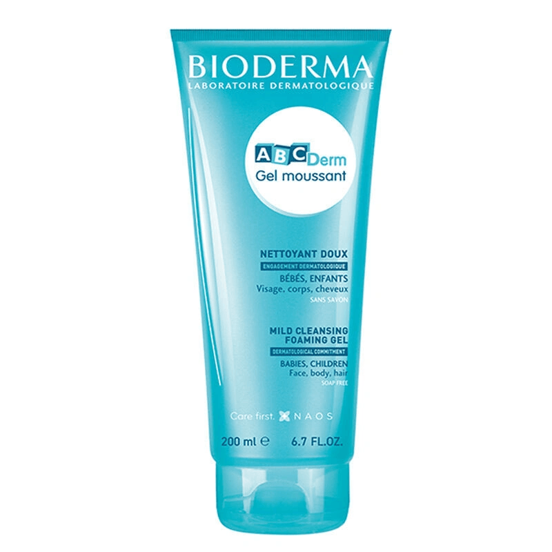 Bioderma Abcderm Foaming Cleanser 200 ml (Bebekler için Yüz-Vücut-Saç Yıkama Jeli) SKT 28/02/25