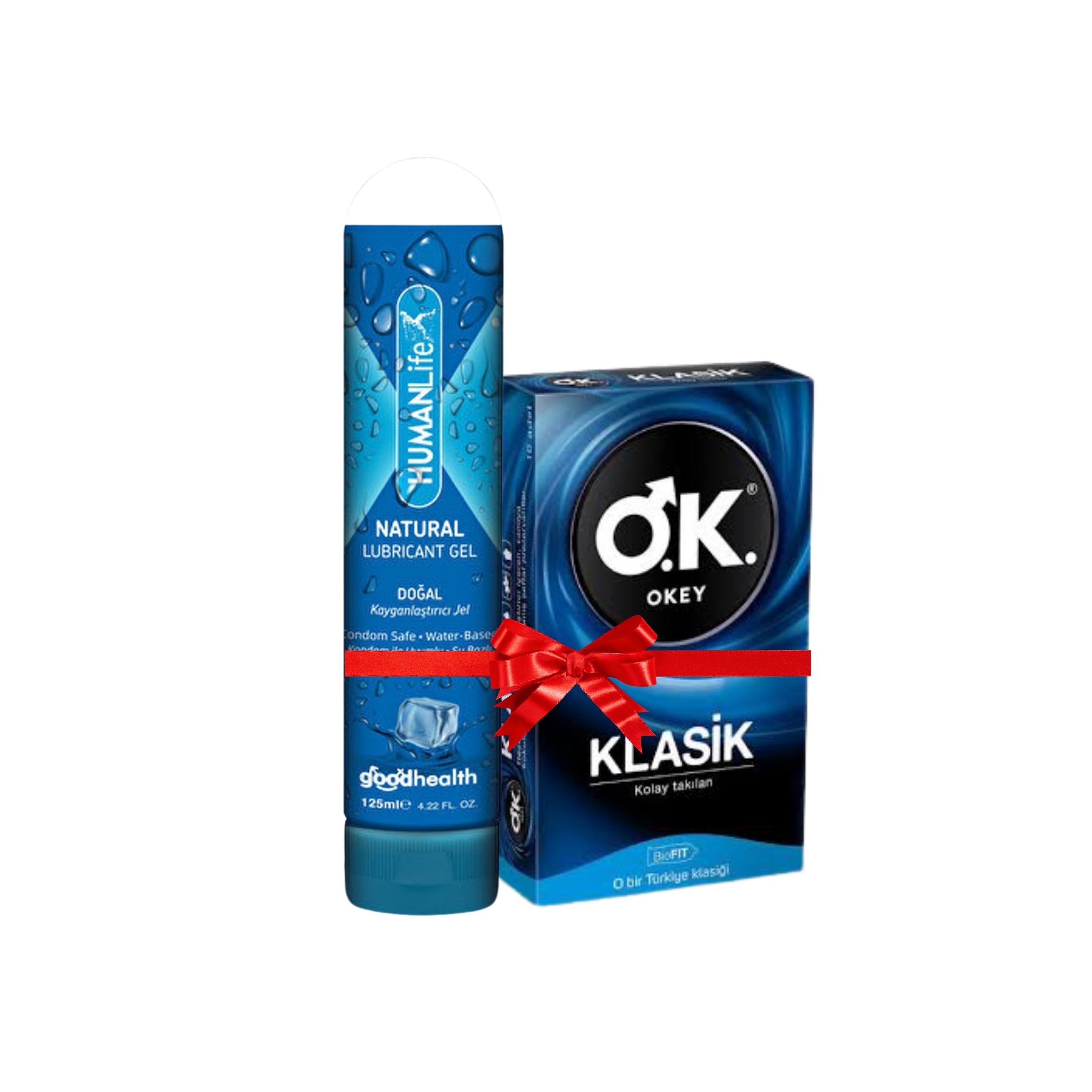 Okey Prezervatif Klasik 10'lu + Humanlife Doğal Kayganlaştırıcı Jel Lubricant 125 ml