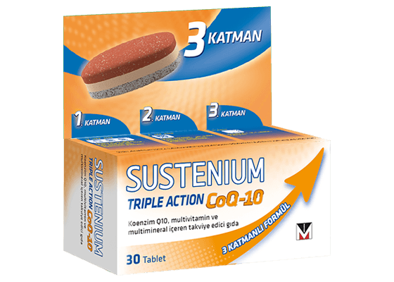 Sustenium Triple Action Coq 10 Koenzim Q10 Multivitamin Ve Multimineral İçeren Takviye Edici Gıda 30 Tablet