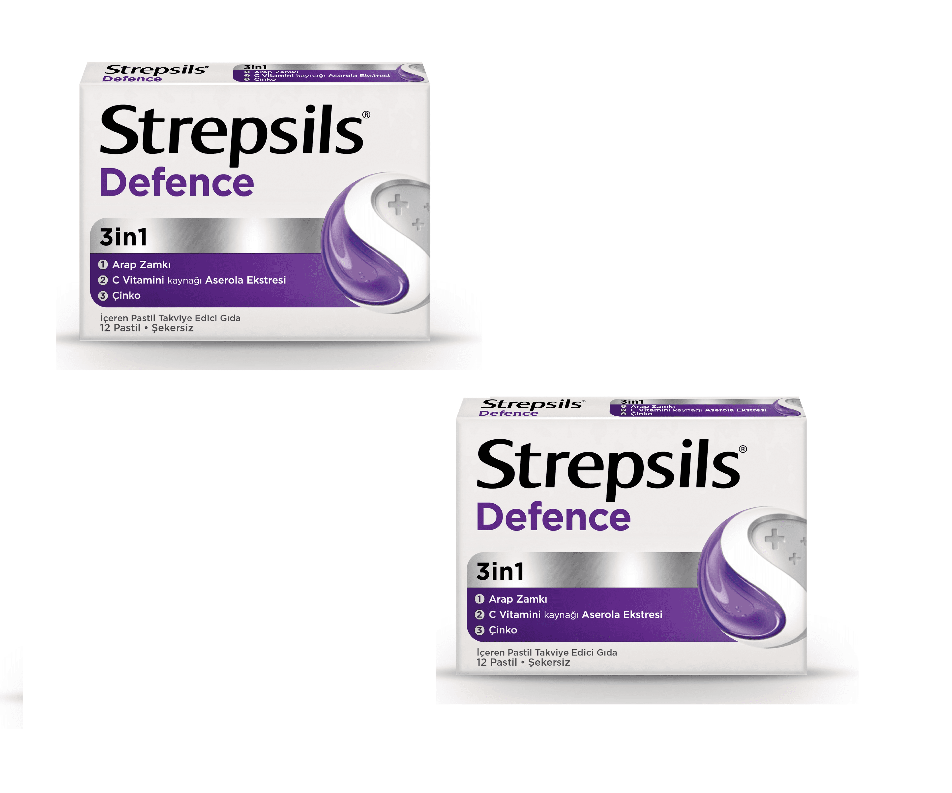 Strepsils Defence Takviye Edici Gıda 12 Pastil Avantajlı paket 2 kutu