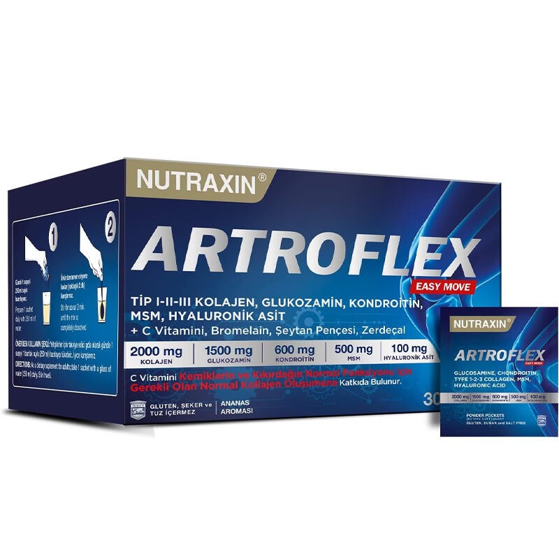 Nutraxin Artroflex Easy Move 30 Saşe (tip1 tip2 tip3) KOLAJEN Ananas Aromalı