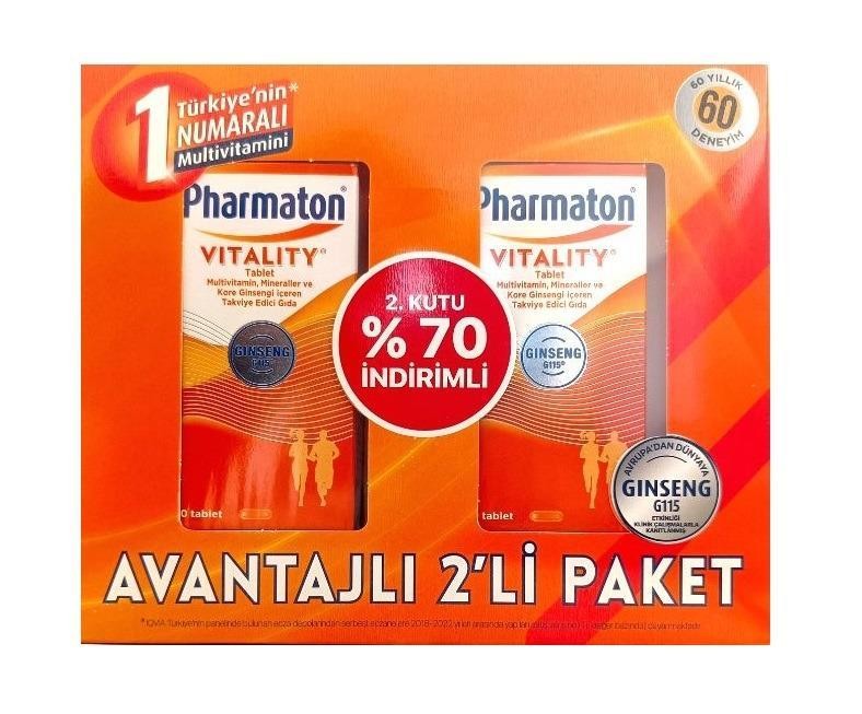 Pharmaton Vitality 30 Tablet Avantajlı 2'li Paket SKT:31/03/25