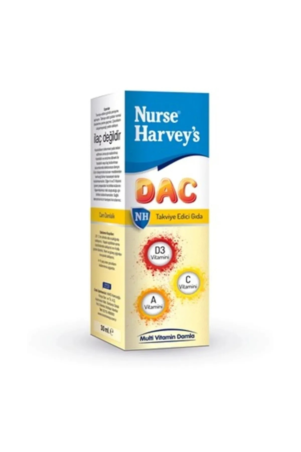 Nurse Harvey's DAC 30 ml Multivitamin (Vitamin D3, Vitamin C ve Vitamin A) (4-10 yaş arası uygundur)