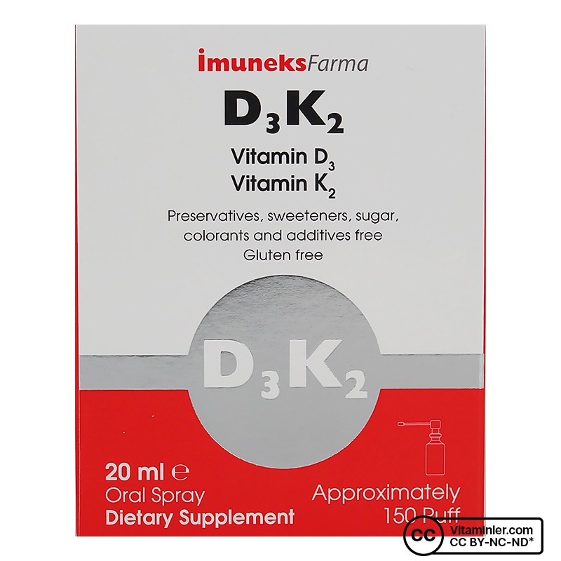 İmuneks D3 K2 Vitamin Sprey 20 ml(Kemik ve bağışıklık sağlığını destekler)