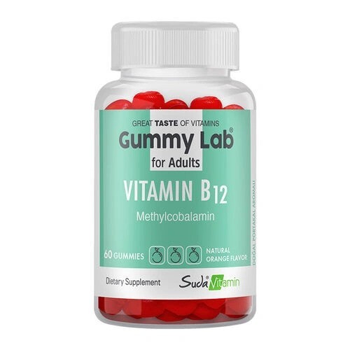 Suda Vitamin Gummy Lab Vitamin B12 For Adults Portakal Aromalı 60 Gummies