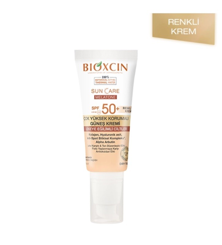 Bioxcin Sun Care Melatone Leke Eğilimli Ciltler İçin Renkli Güneş Kremi SPF50+ 50 ml