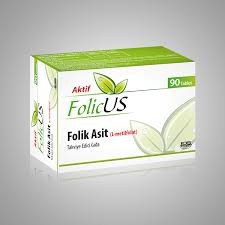 Folicus 90 Tablet (Gebelik döneminde günlük folik asit ihtiyacını karşılamak üzere 400µg Folik Asit içeren takviye edici gıdadır.)