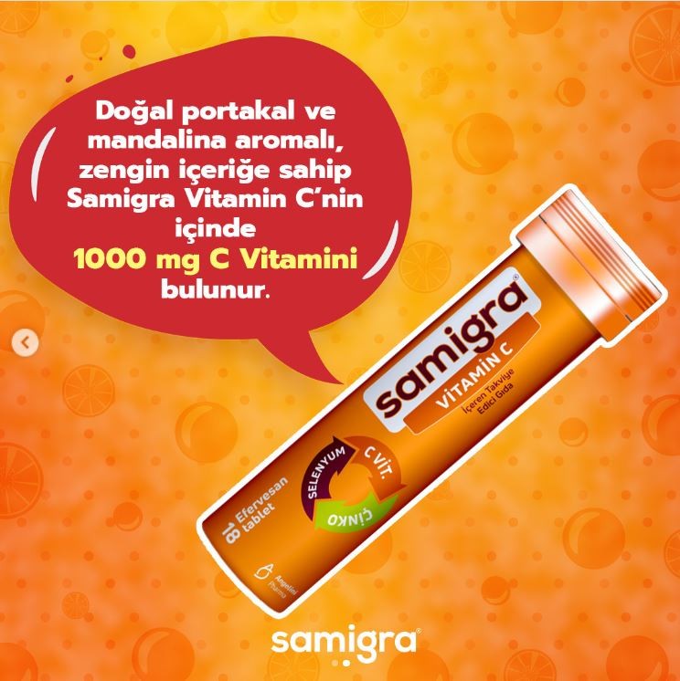 Samigra Vitamin C İçeren Takviye Edici Gıda 18 Tablet