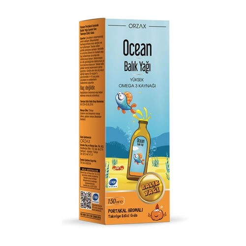 Orzax Ocean Omega3 Şurup 150 ml - Portakal Aromalı