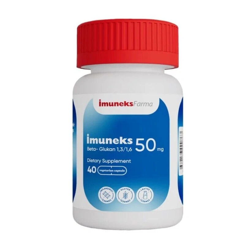 Imuneks Farma 50 mg Beta-Glukan Takviye Edici Gıda 40 Tablet