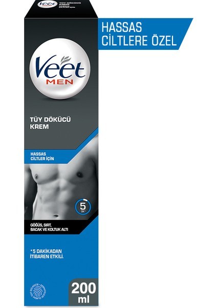 Veet Men Hassas Ciltler İçin Tüy Dökücü Krem 200 ml