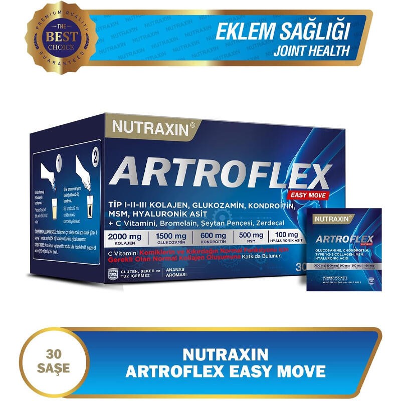 Nutraxin Artroflex Easy Move 30 Saşe (tip1 tip2 tip3) KOLAJEN Ananas Aromalı