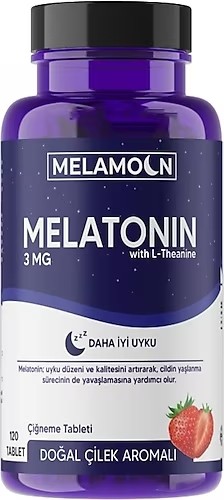 Melamoon Melatonin ve Teanin 3 mg 120 Tablet (Uyku kalitesini arttırır)