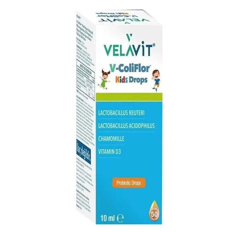 Velavit V-ColiFlor Kids Vitamin D3 ve Probiyotik Damla 10 ml