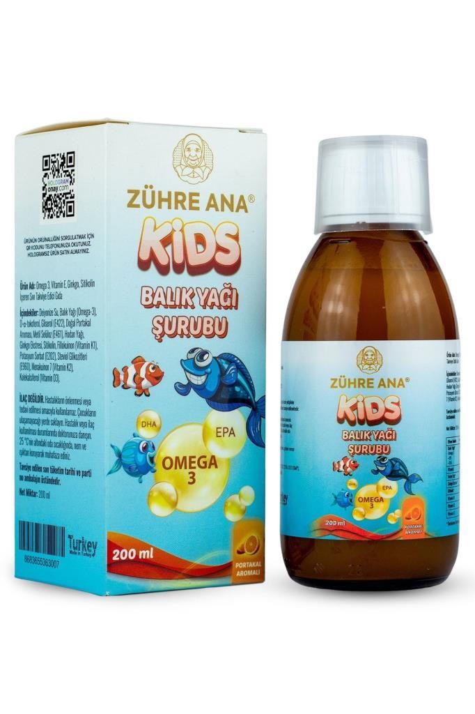 Zühre Ana Kids Balık Yağı Şurubu 200 ml