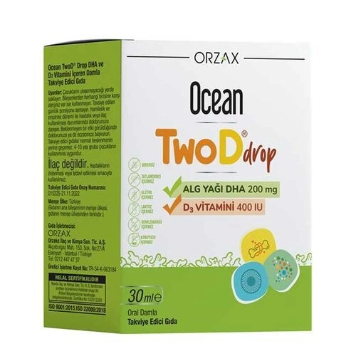 Orzax Ocean TwoD Drop D3 Vitamini 400 IU 30 ml (Bebekler için uygundur)