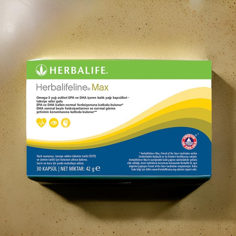 Herbalifeline® Max - Omega 3 Balık Yağı 30 Kapsül (EPA 1500mg DHA 1000mg)