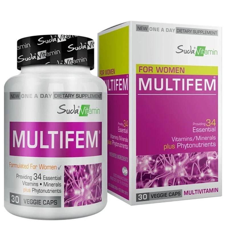 Suda Vitamin Multifem Womens Multivitamin 30 Bitkisel Kapsül 