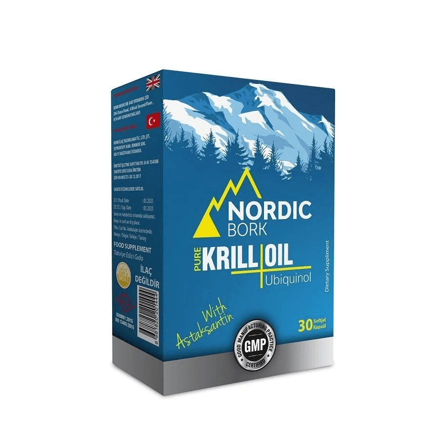 Nordic Bork Krill Oil Ubiquinol 30 Softgel (Krill Yağı) SKT 31/01/25