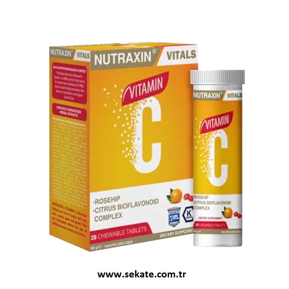 Nutraxin Vitals Vitamin-C 28 Çiğneme Tableti