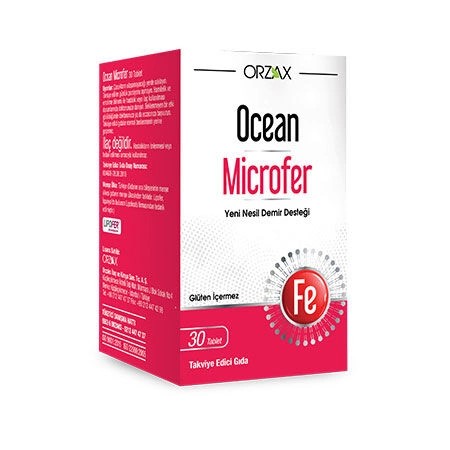 Orzax Ocean Microfer Takviye Edici Gıda 30 Tablet (Demir içerir)