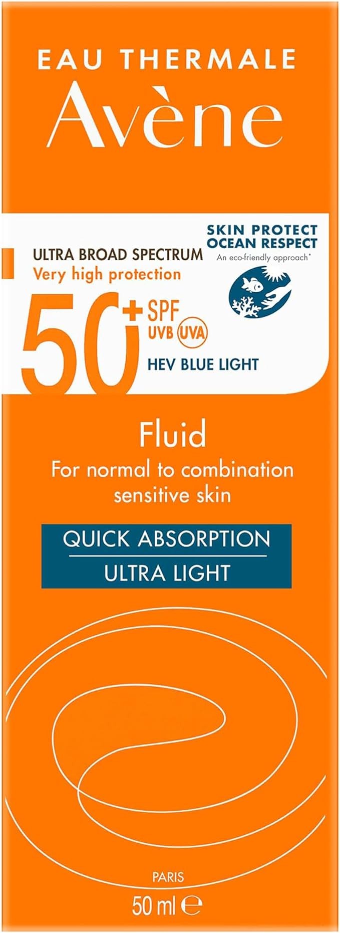 Avene Solaire SPF50+ Fluid Ultra Light 50 ml (normal ve karma ciltler için çok yüksek korumalı Faktörlü güneş koruyucu)