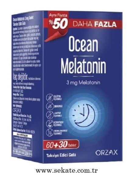 Orzax Ocean Melatonin Takviye Edici Gıda 60+30 Tablet 