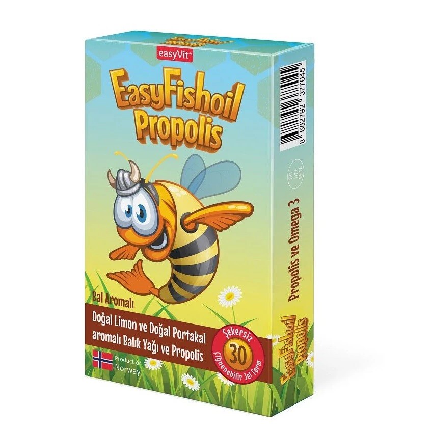 EasyFishoil Propolis 30 Çiğnenebilir Jel - Bal Aromalı