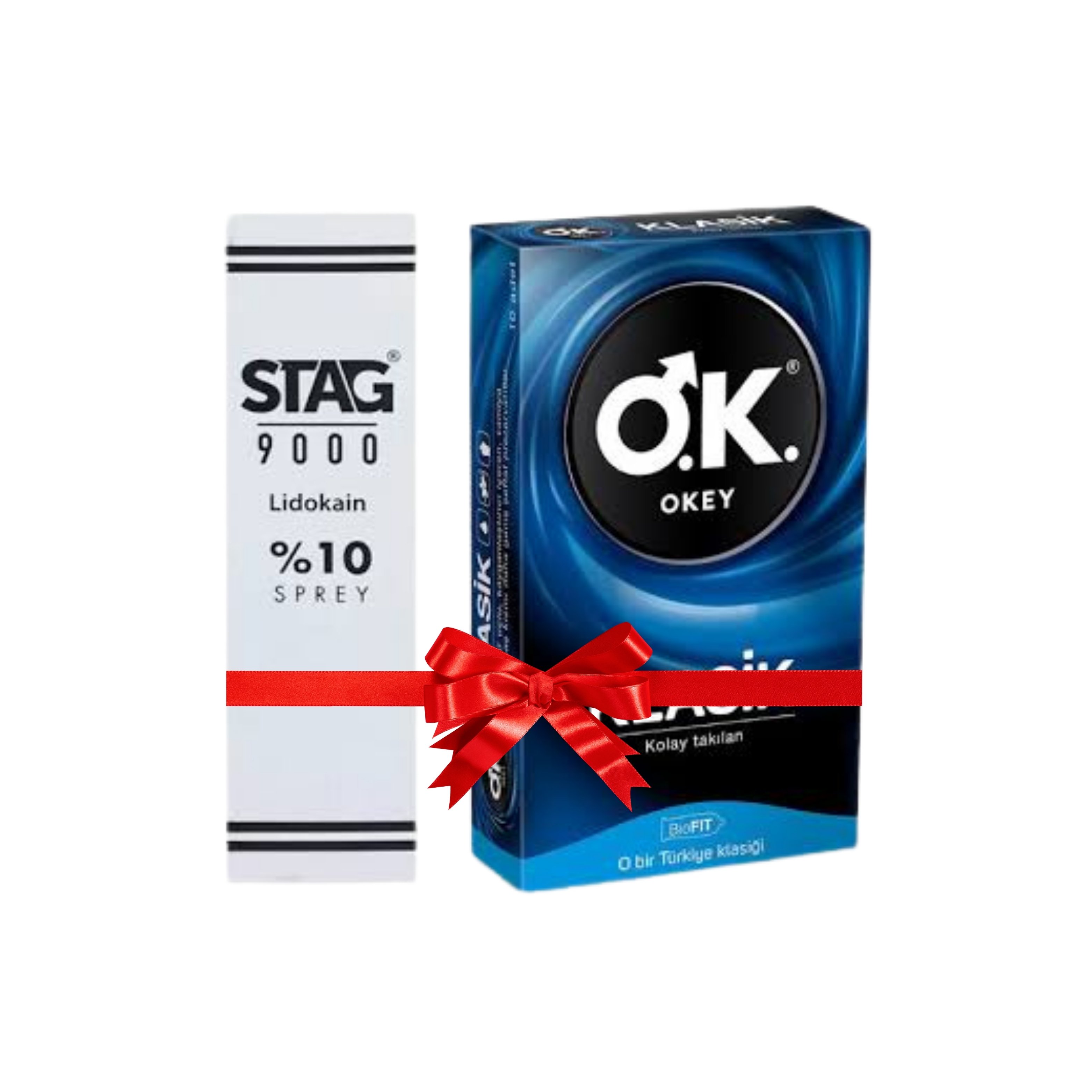 STAG 9000 Geciktirici Sprey 20 ml + Okey Klasik Prezervatif 10'lu