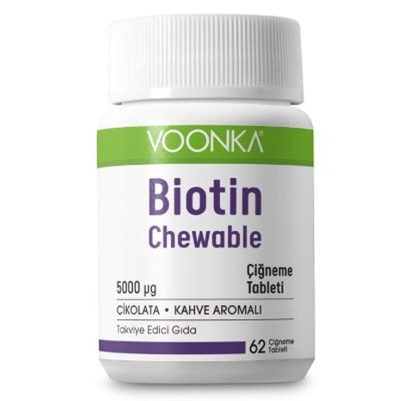 Voonka Biotin Chewable Takviye Edici Gıda 62 Tablet SKT 31/03/25