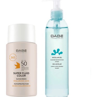 Babe Super Fluid Color Güneş Koruyucu SPF50 50 ml + Micellar Gel 90 ml Hediyeli