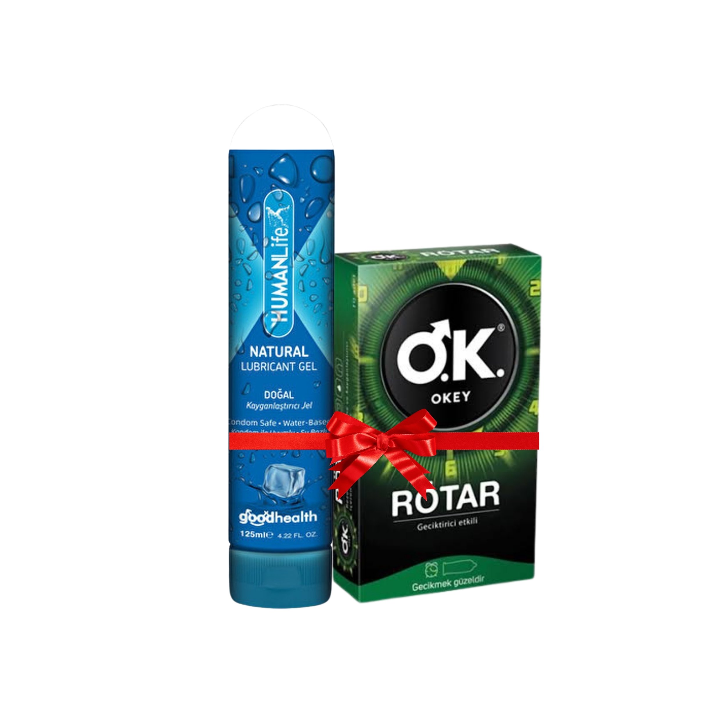 Okey Prezervatif Rötar 10'lu + Humanlife Doğal Kayganlaştırıcı Jel Lubricant 125 ml