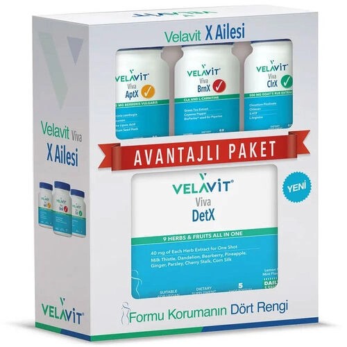 Velavit X Avantajlı Paket (diyet paketi) (tokluk hissi sağlama, iştah kontrolü ve ödem atma konusunda etkilidir.)