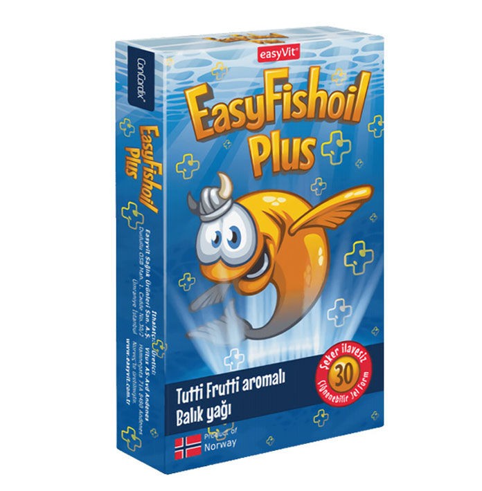 EasyFishoil Plus Tutti Frutti Aromalı Balık Yağı 30 Çiğnenebilir Jel