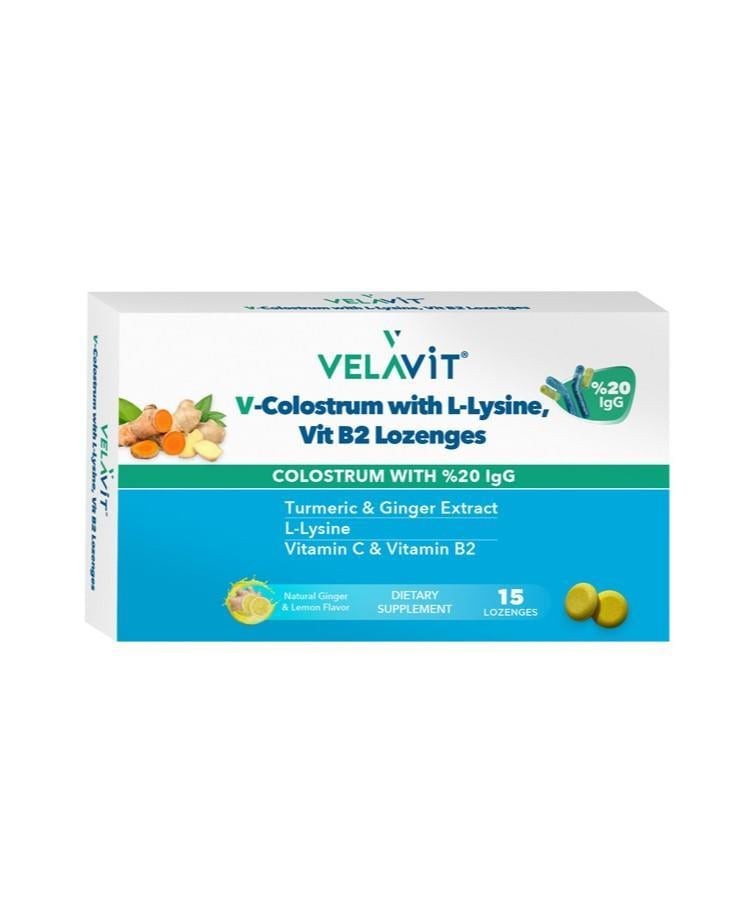 Velavit V-Colostrum With L-Lysine Vit B2 Lozenges 15 Pastil