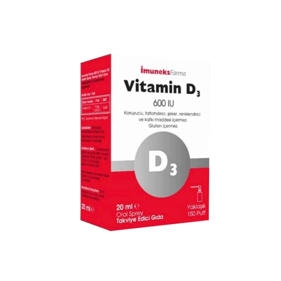 İmuneks Vitamin D3 600 IU 20 ml Oral Sprey