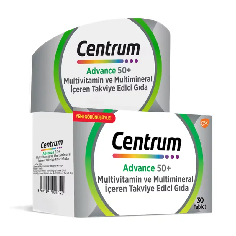 Centrum Advance 50+ Multivitamin 30 Tablet GSK ₺ 240.79