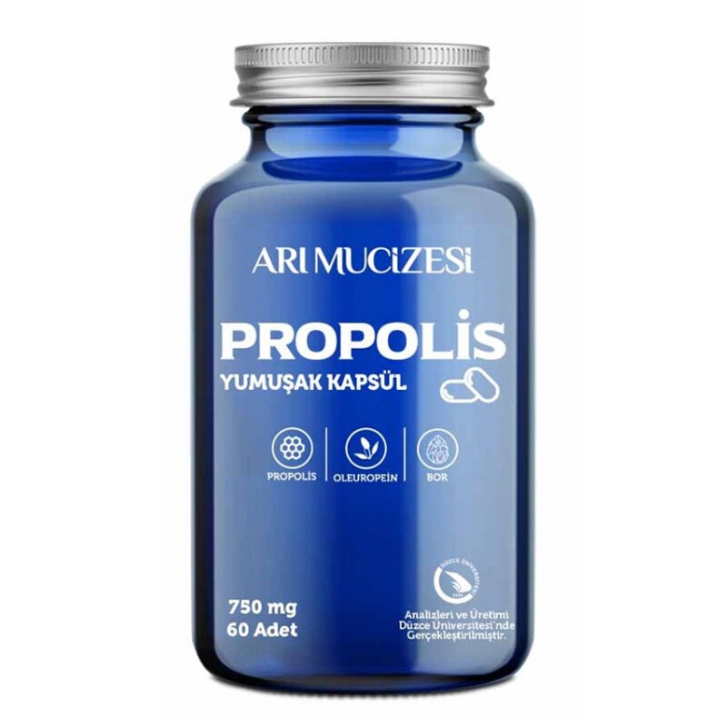 Arı Mucizesi Propolis-Oleuropein ve Bor İçeren Takviye Edici Gıda 60 Kapsül SKT 30/03/25